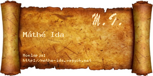 Máthé Ida névjegykártya